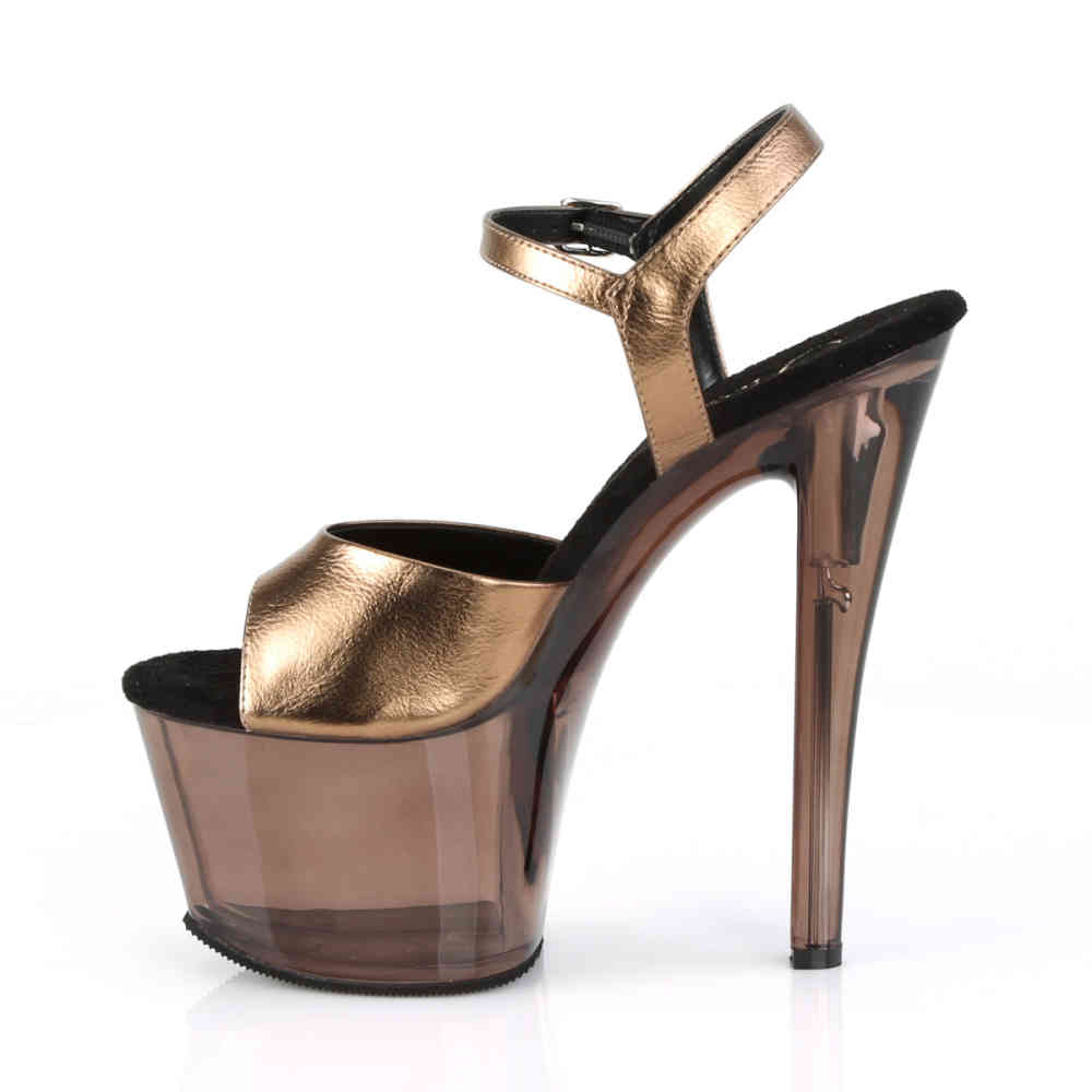 Pleaser 7/" pink ombre glitter platform sandals