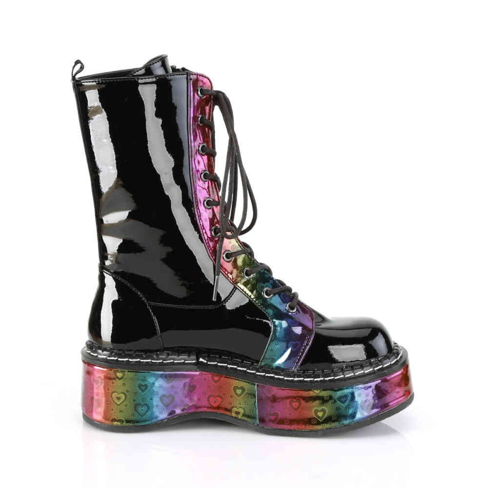 demonia rainbow boots