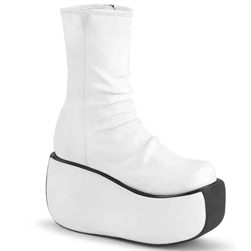 white platform boots size 3