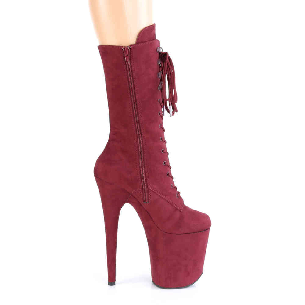 burgundy pleaser boots