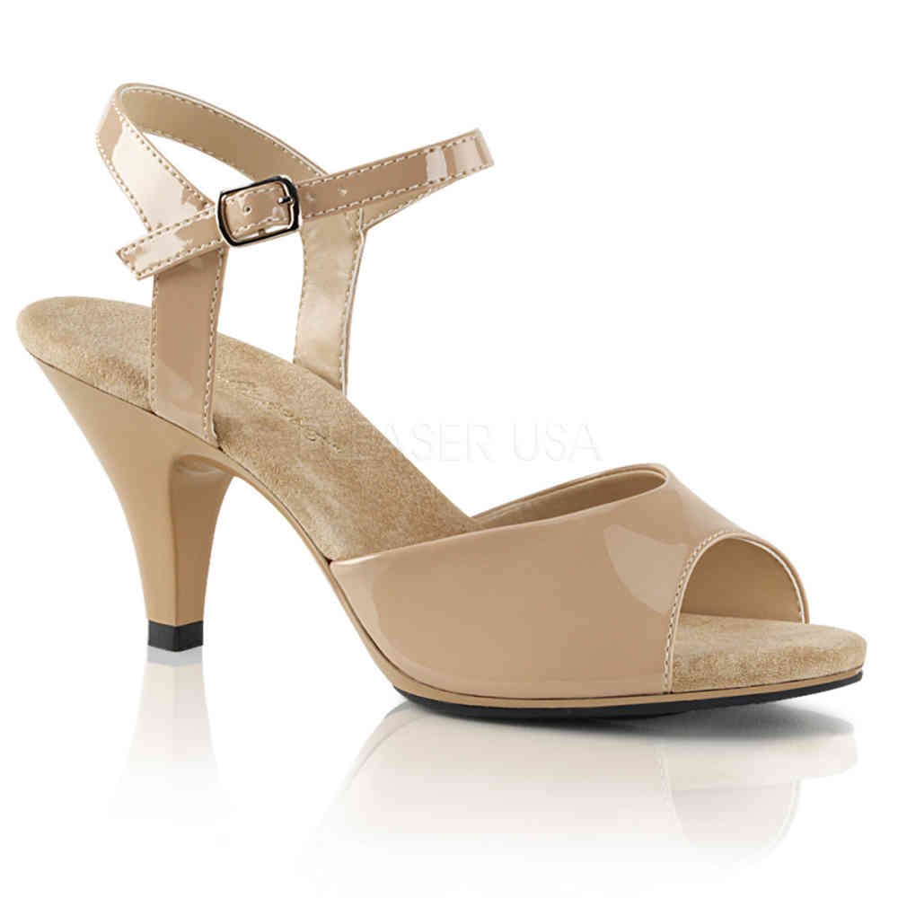 Merlet Karmina | Beige Dansschoen met Open Teen en Lage Hak