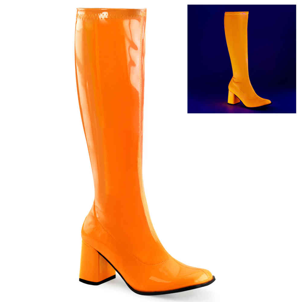 orange gogo boots
