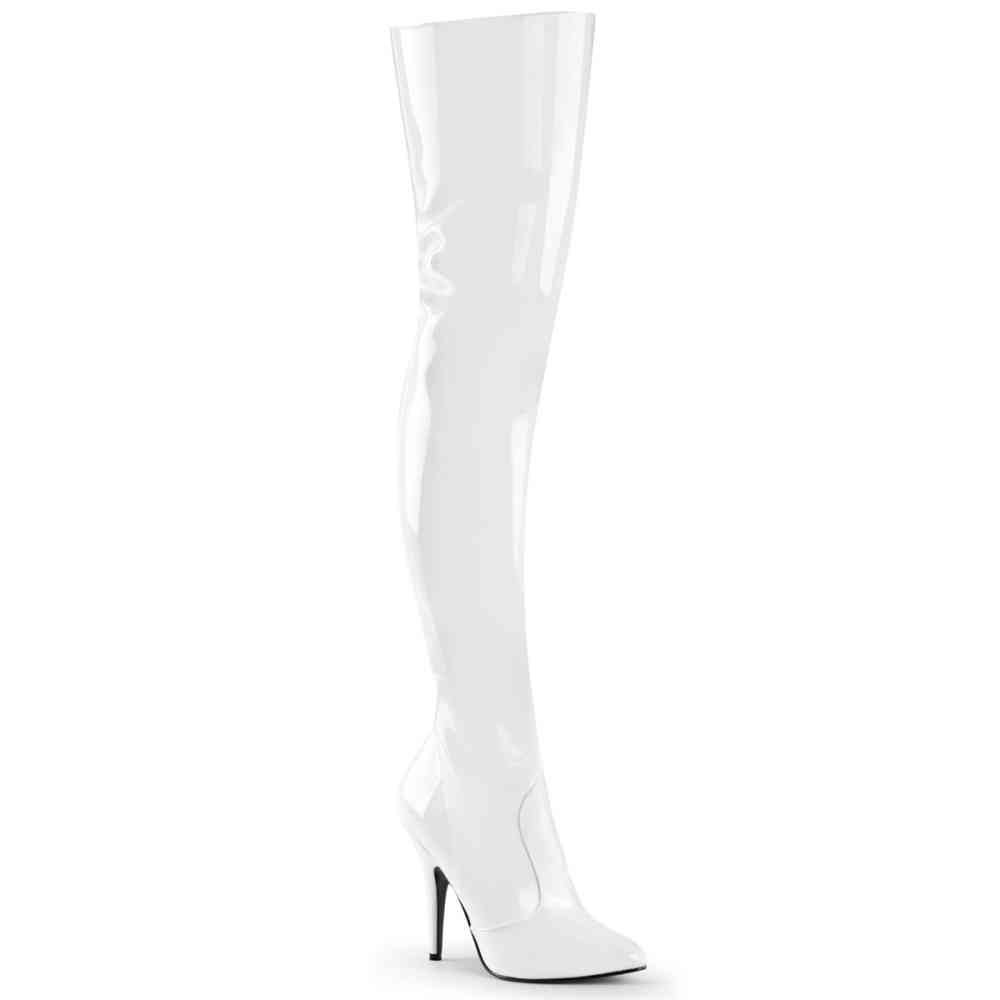 Pleaser Pleaser SEDUCE-3010 Overknee laarzen Wit Attitude
