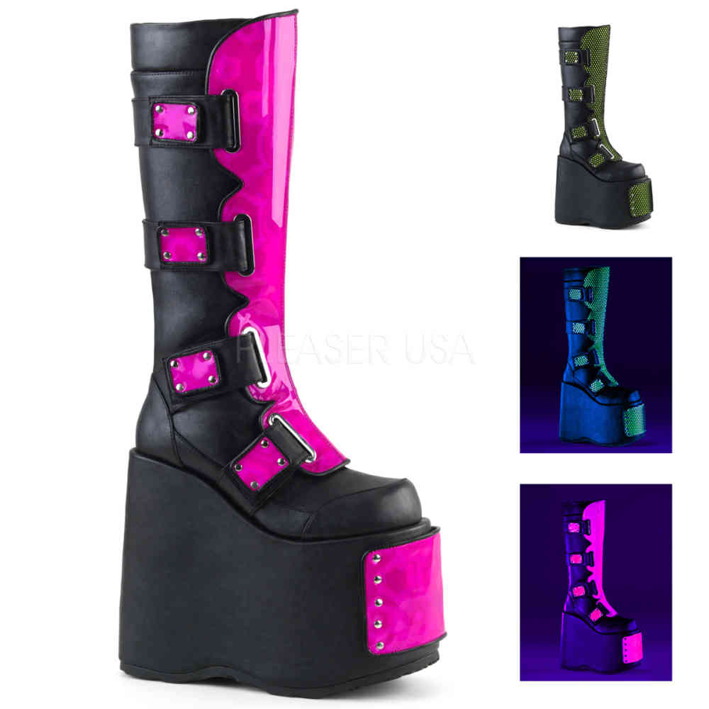 pink demonia boots