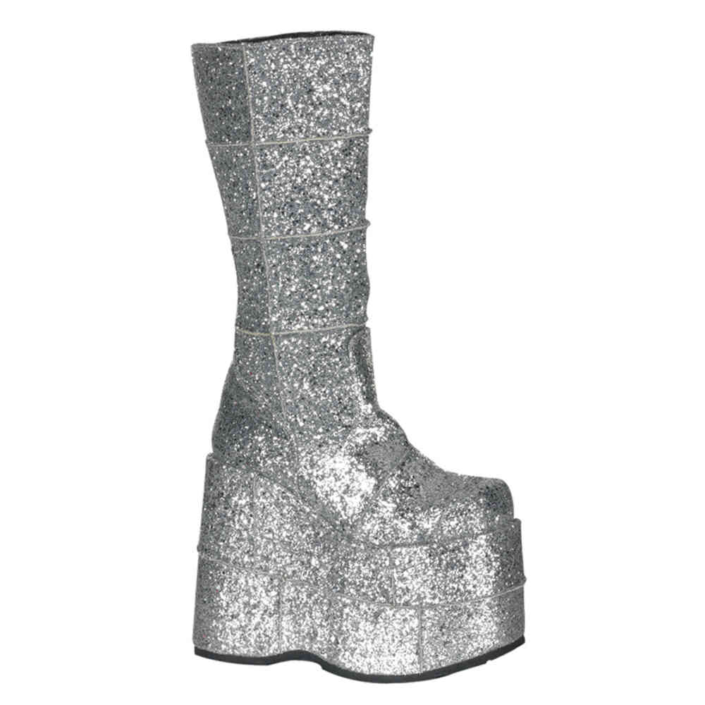 DemoniaCult DemoniaCult STACK301 Platform Boots Silver