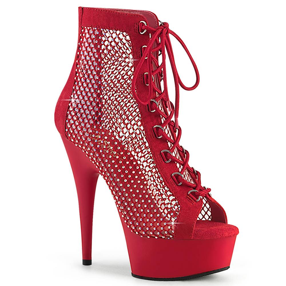 Pleaser DELIGHT-600-33RM Platform Boots Red