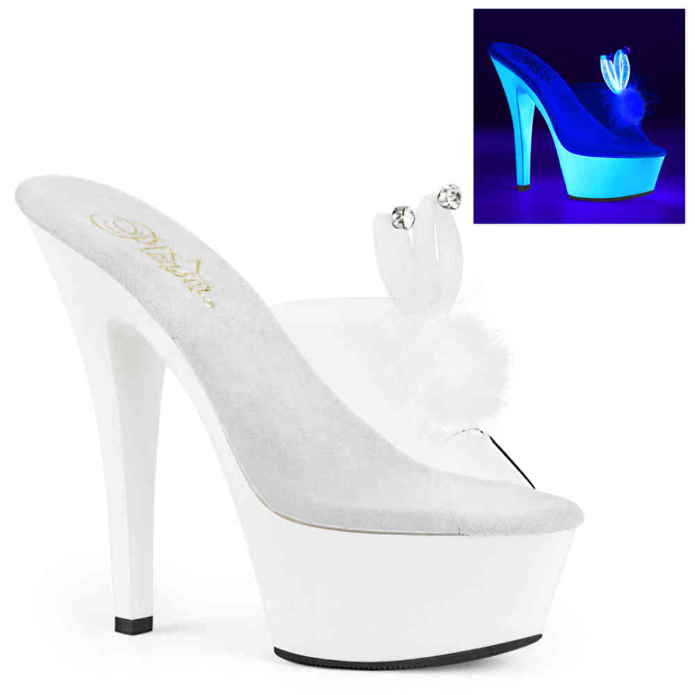 white pleaser heels