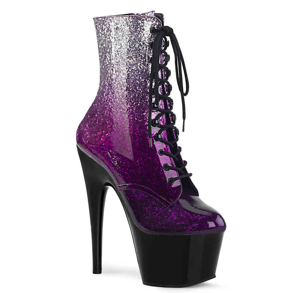 purple and black heels
