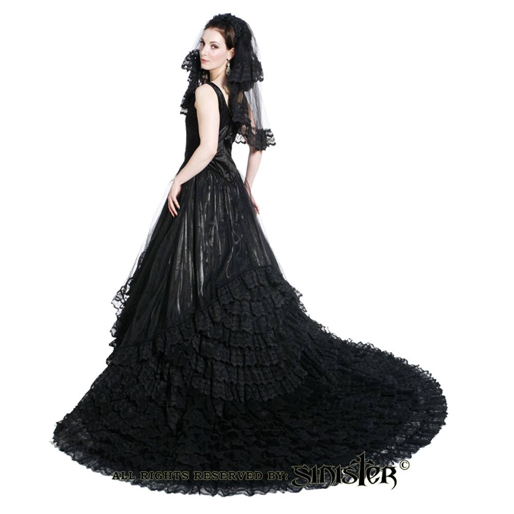 Sinister Sinister 828 Lange jurk Zwart Attitude Holland