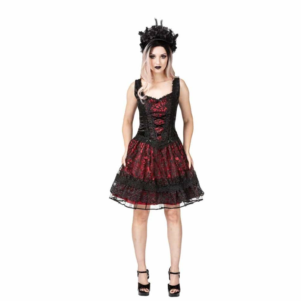 Sinister Sinister - 1324 Mini dress - Black/Burgundy | Attitude Europe Sinister Sinister - 1324 Mini dress - Black/Burgundy | Attitude Europe
