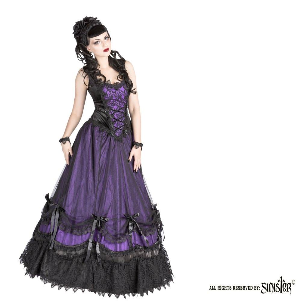 Sinister Sinister - 1064 Long dress - Purple/Black | Attitude Europe Sinister Sinister - 1064 Long dress - Purple/Black | Attitude Europe