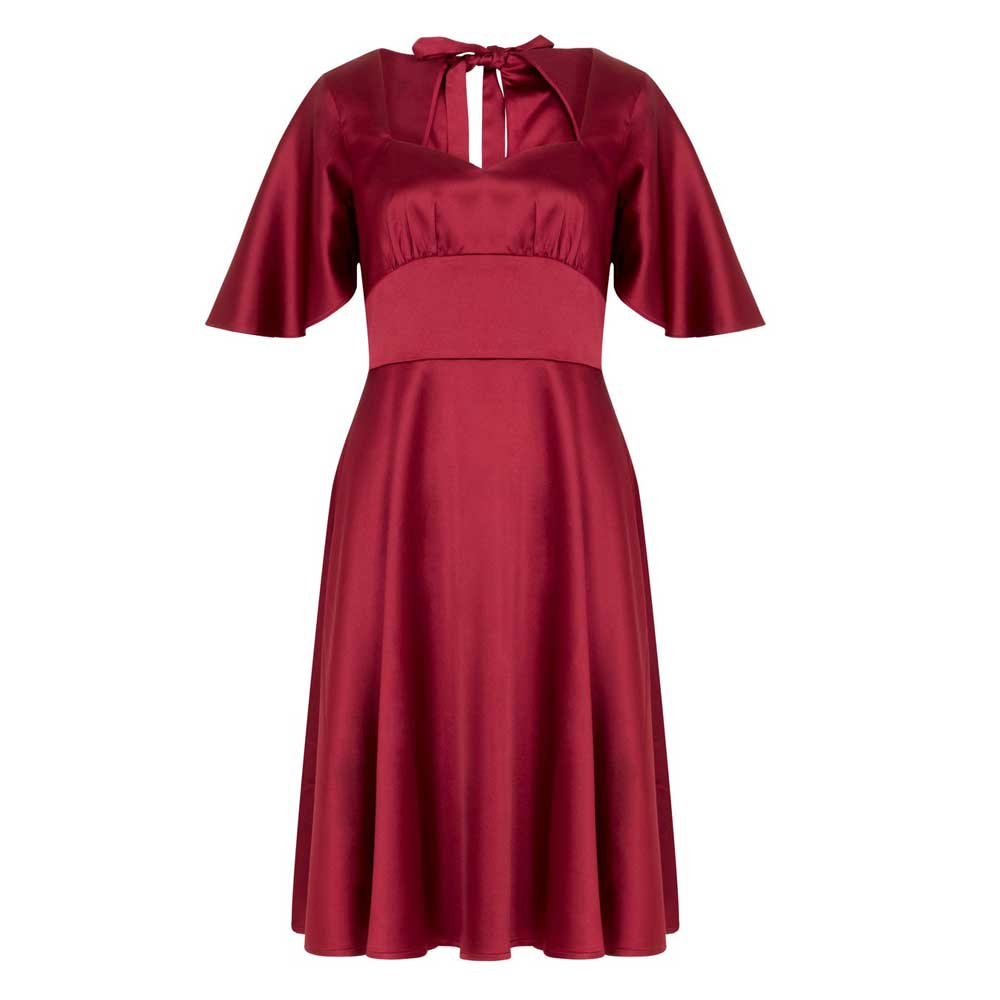 burgundy rockabilly dress