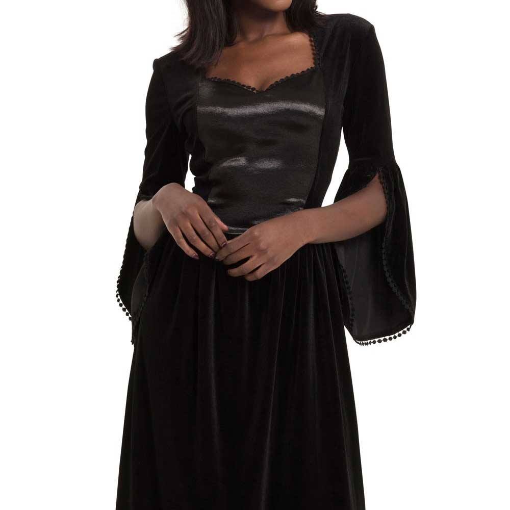 Nieuw Jawbreaker Fluweel en satijnen maiden lange jurk zwart | Attitude RD-01