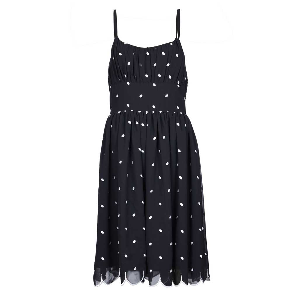 Voodoo Vixen Voodoo Vixen Langes Kleid Dotty Polka Dot Schwarz Weiss A