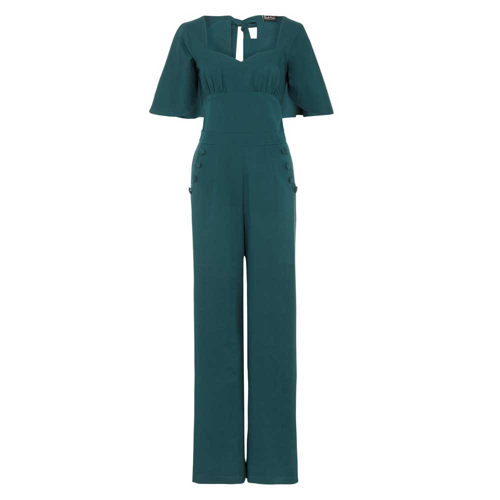 green cape jumpsuit