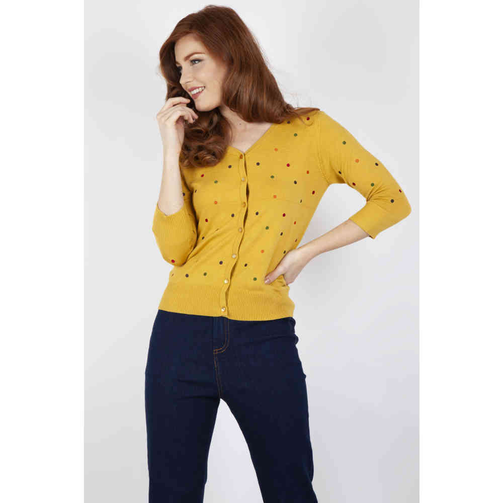 mustard polka dot sweater