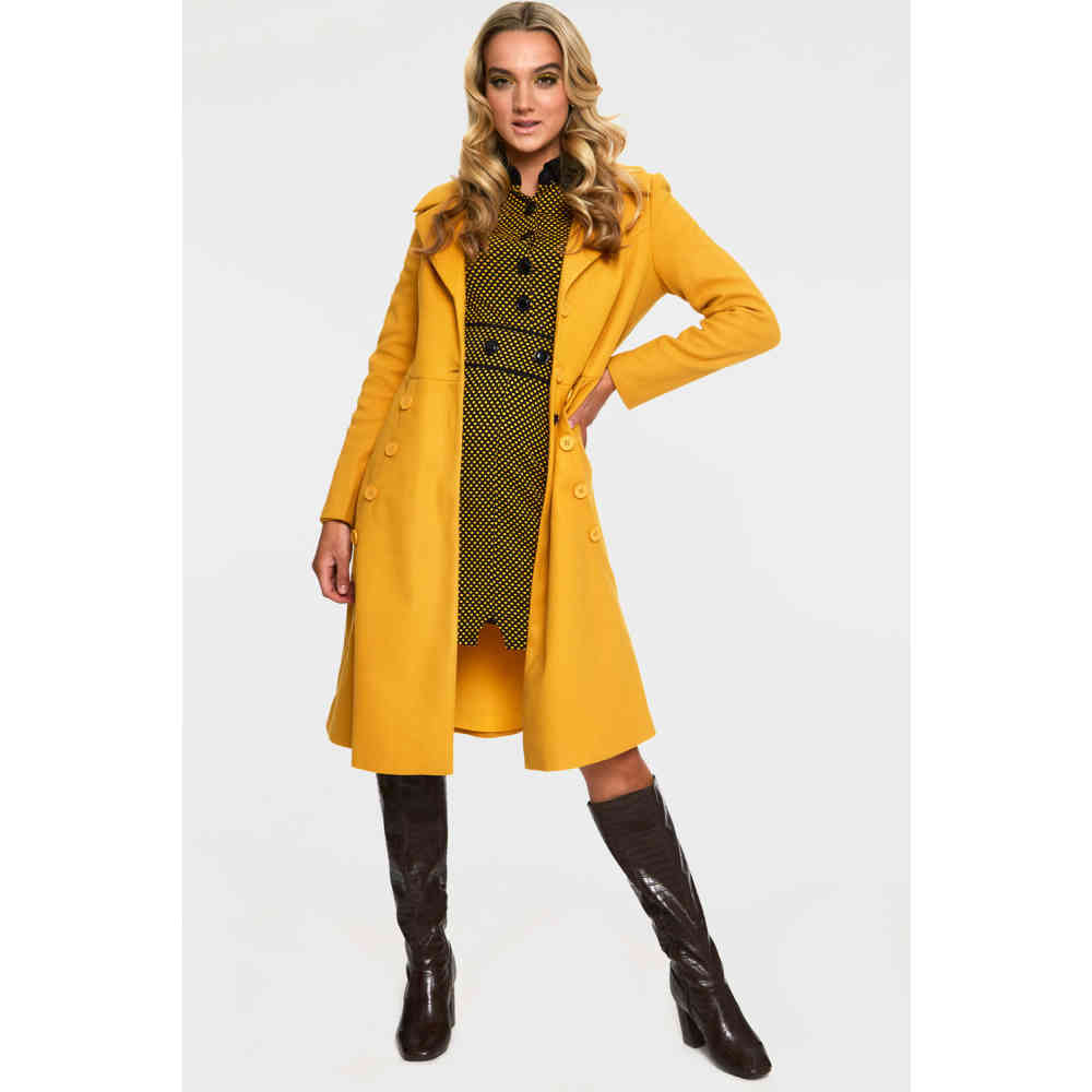 Voodoo Vixen Voodoo Vixen Nicole Mustard 40s Style Winter coat
