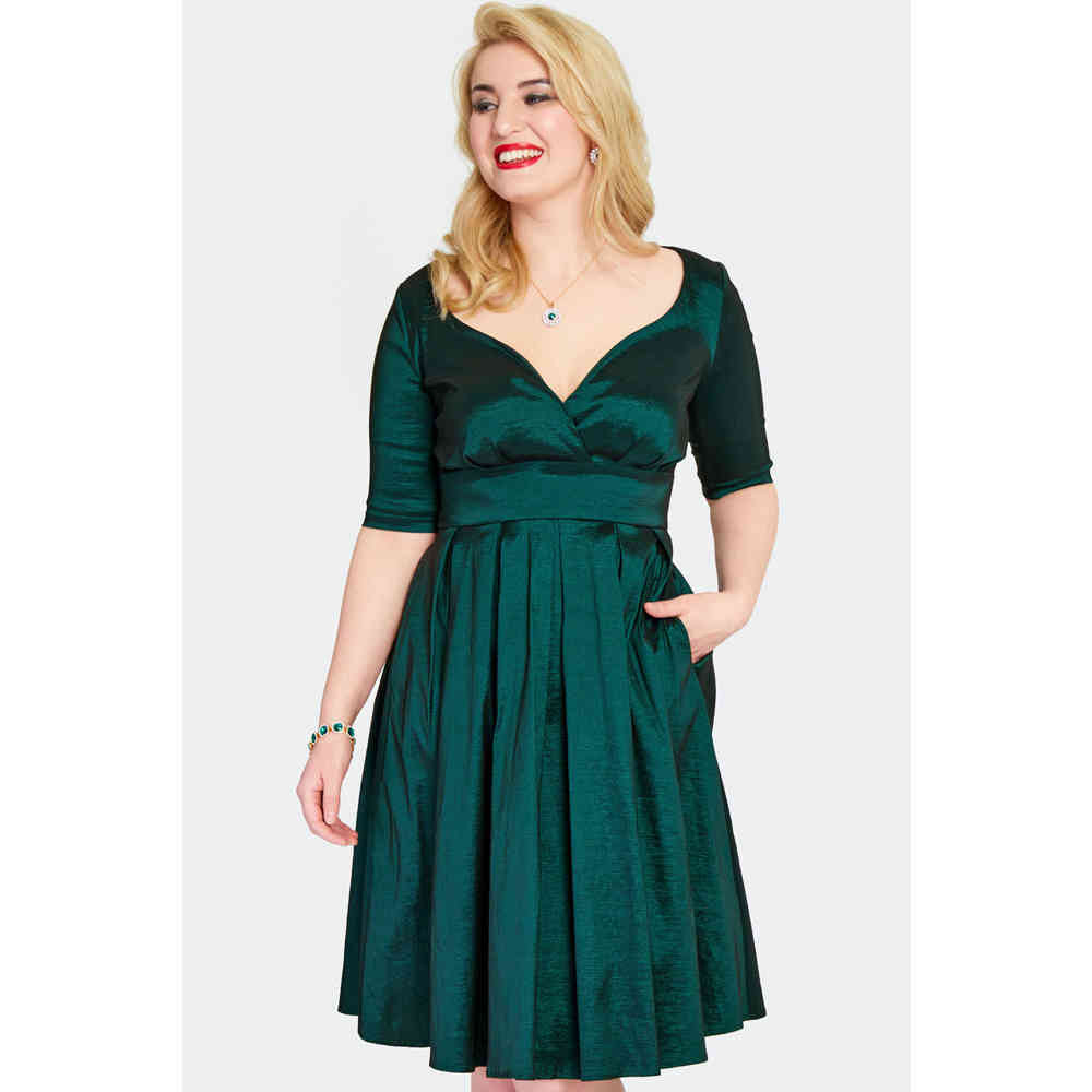 slim fit dress slacks Voodoo Vixen Mushrooms Dress in Green
