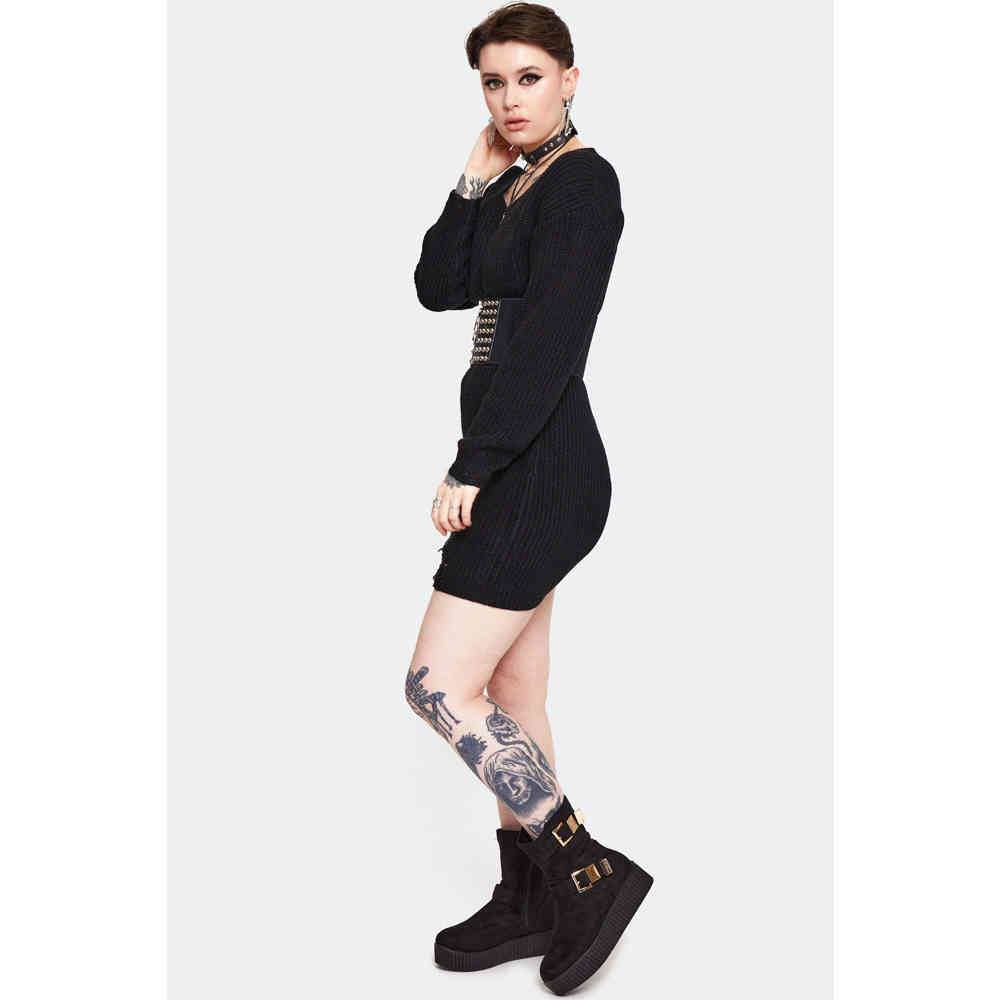 Jawbreaker Jawbreaker - Ripped Knitted Mini dress - Black | Attitude Eu Jawbreaker Jawbreaker - Ripped Knitted Mini dress - Black | Attitude Eu