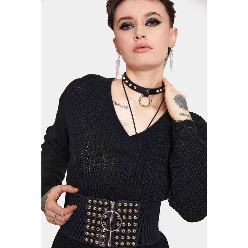 Jawbreaker Jawbreaker - Ripped Knitted Mini dress - Black | Attitude Eu Jawbreaker Jawbreaker - Ripped Knitted Mini dress - Black | Attitude Eu