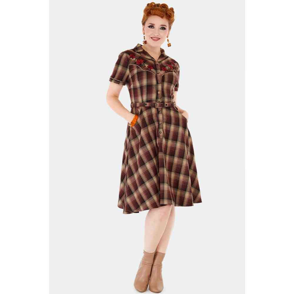 Voodoo Vixen Voodoo Vixen - Western Style Flare Flare dress - Brown | A Voodoo Vixen Voodoo Vixen - Western Style Flare Flare dress - Brown | A