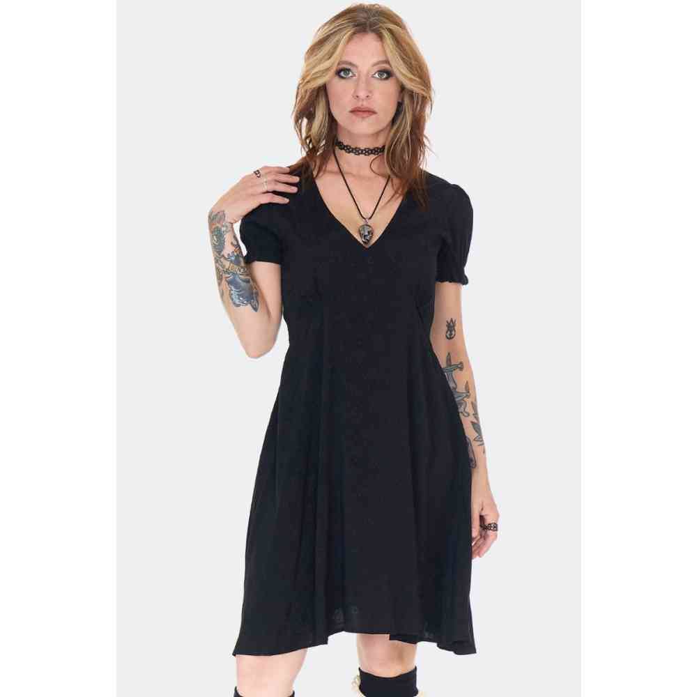Jawbreaker Jawbreaker - Jacquard Mini Babydoll Mini dress - Black | Att Jawbreaker Jawbreaker - Jacquard Mini Babydoll Mini dress - Black | Att