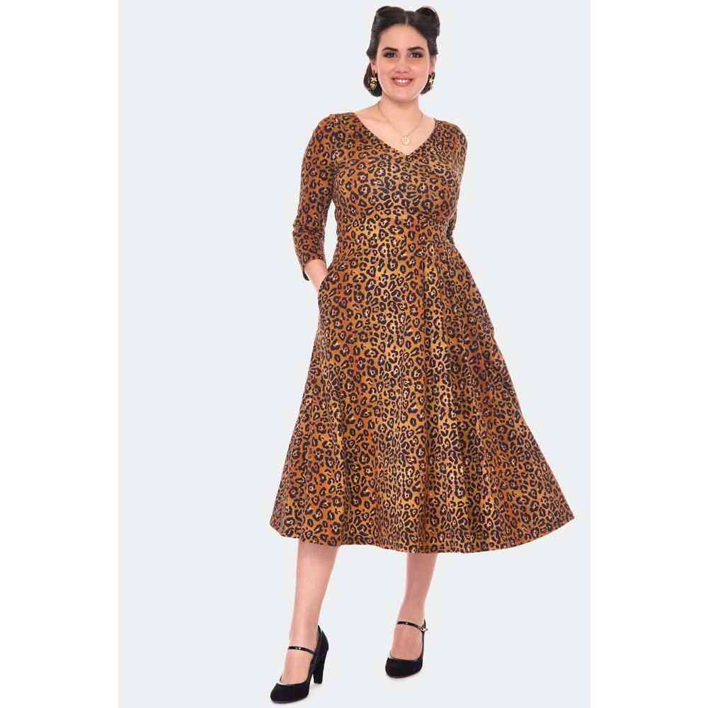 brown swirl print dress Everleigh Dress