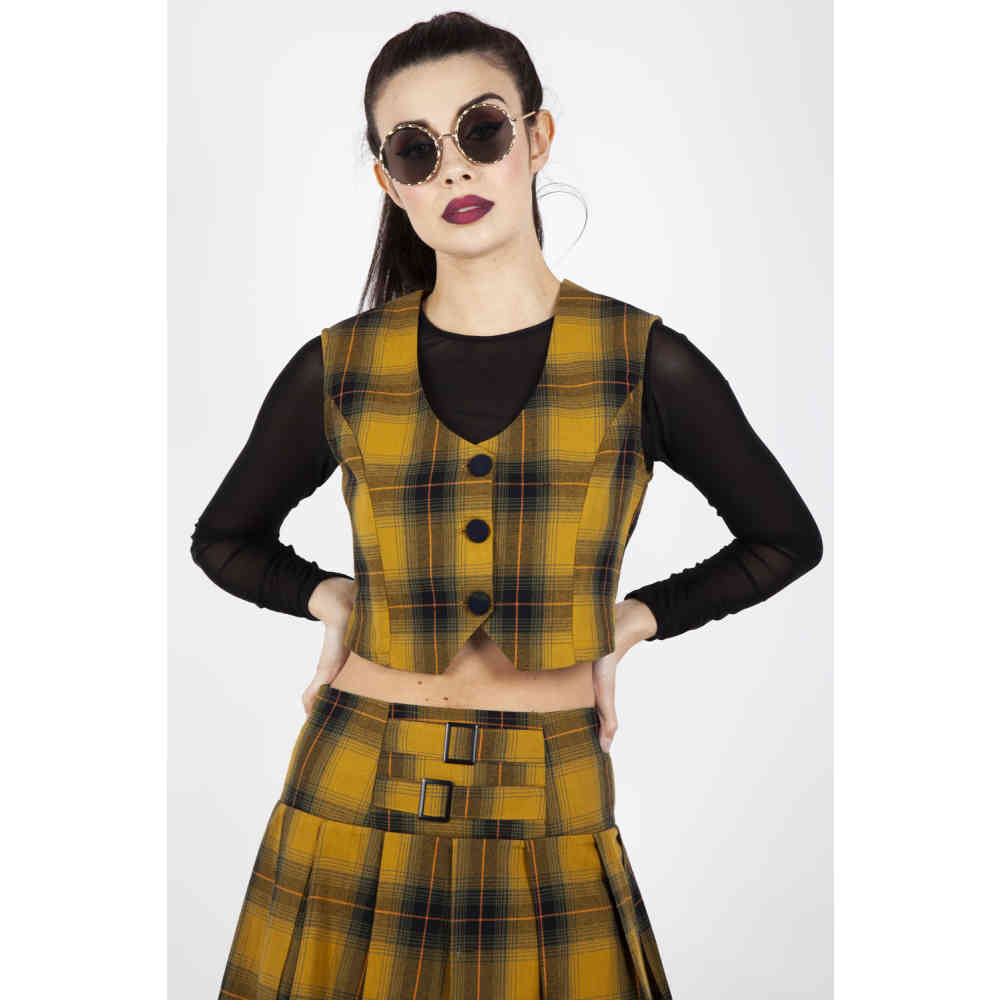 yellow tartan top