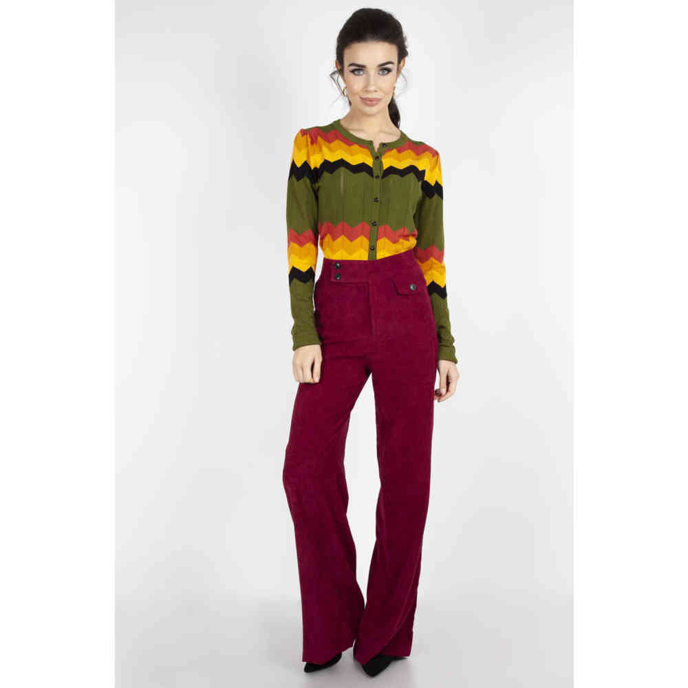 burgundy straight leg trousers