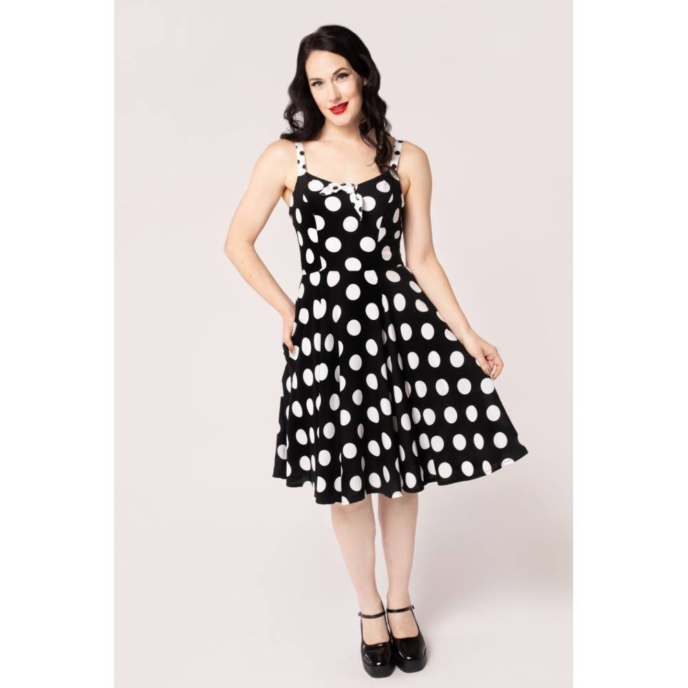 Hell Bunny Hell Bunny - Dolores Flare dress - Black/White | Attitude Eu Hell Bunny Hell Bunny - Dolores Flare dress - Black/White | Attitude Eu