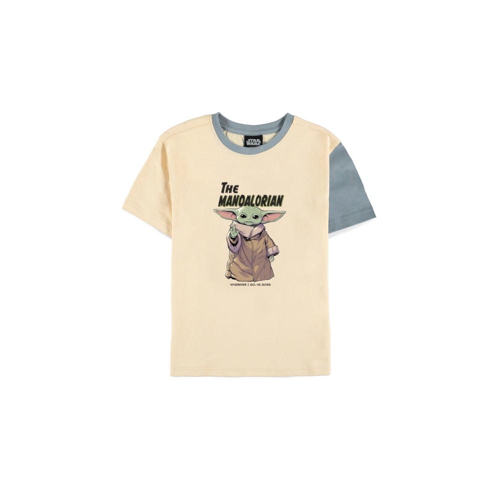 Disney Star Wars The Mandalorian Kids T-shirt Cream Attitude Eur