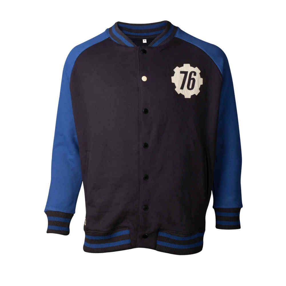 black and blue varsity jacket