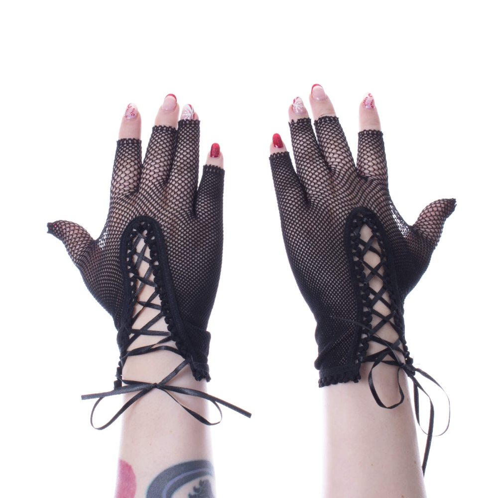 Fingerless Fishnet Glove (Black) - Baci Lingerie