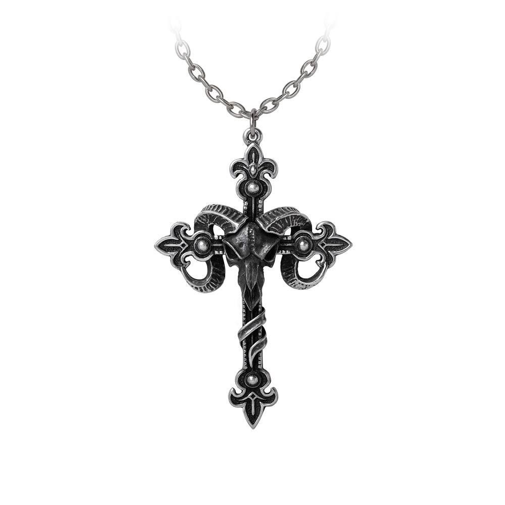 Alchemy Alchemy Cross of Baphomet Necklace Silver coloured