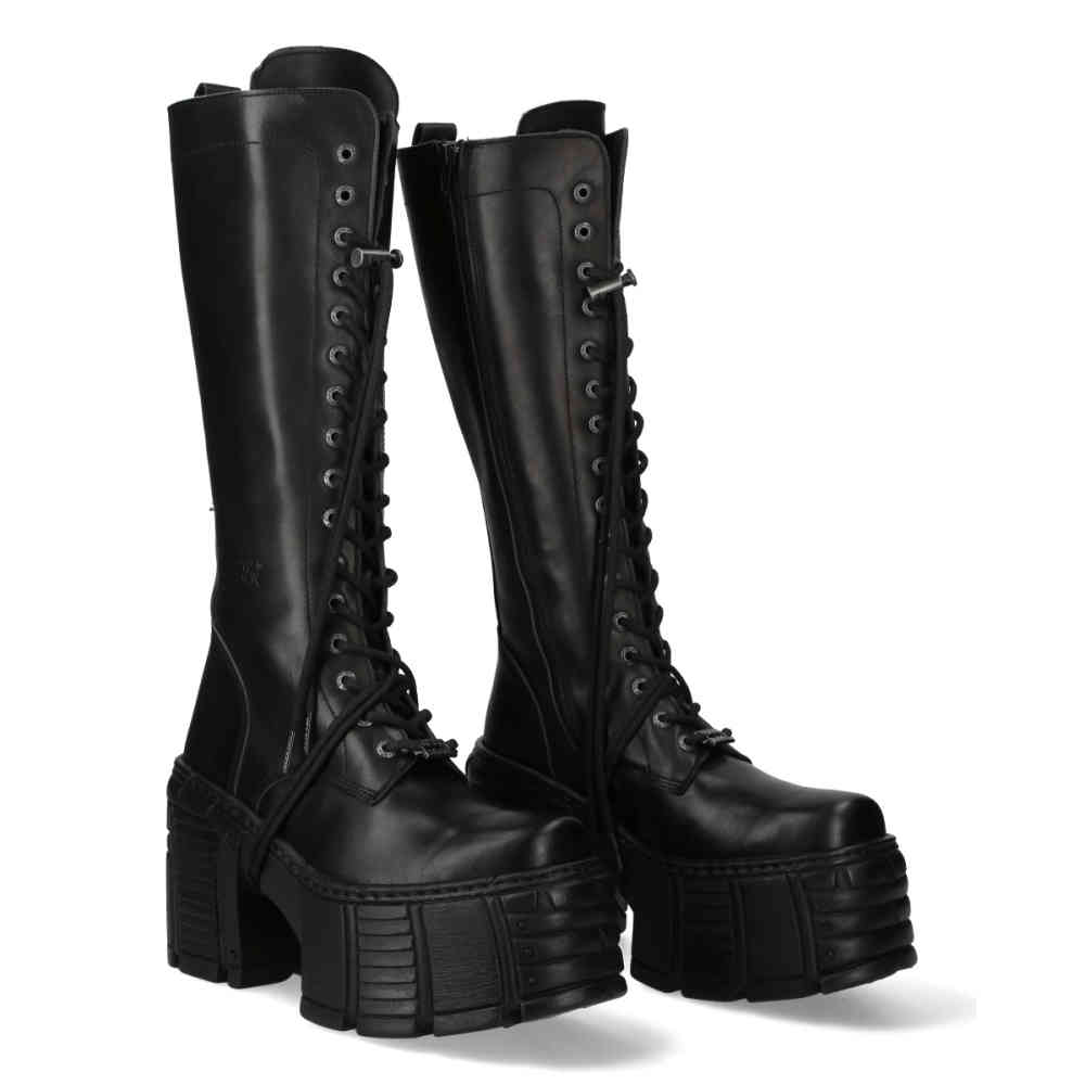 New Rock New Rock - M-TM002-C2 Plattformstiefel - Silberfarben/Schwarz