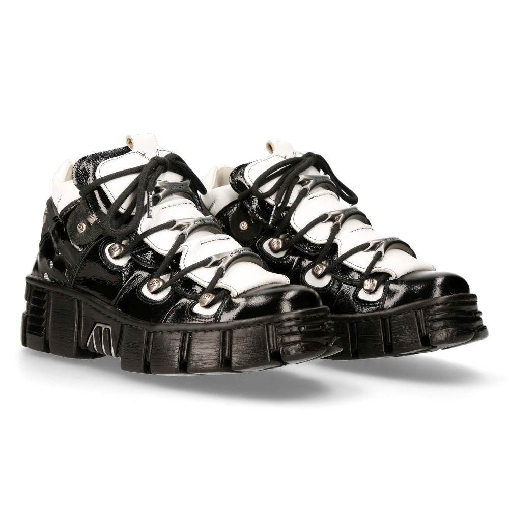 New Rock New Rock - MWALL106S4 Plateau sneakers - Wit/Zwart | Attitude