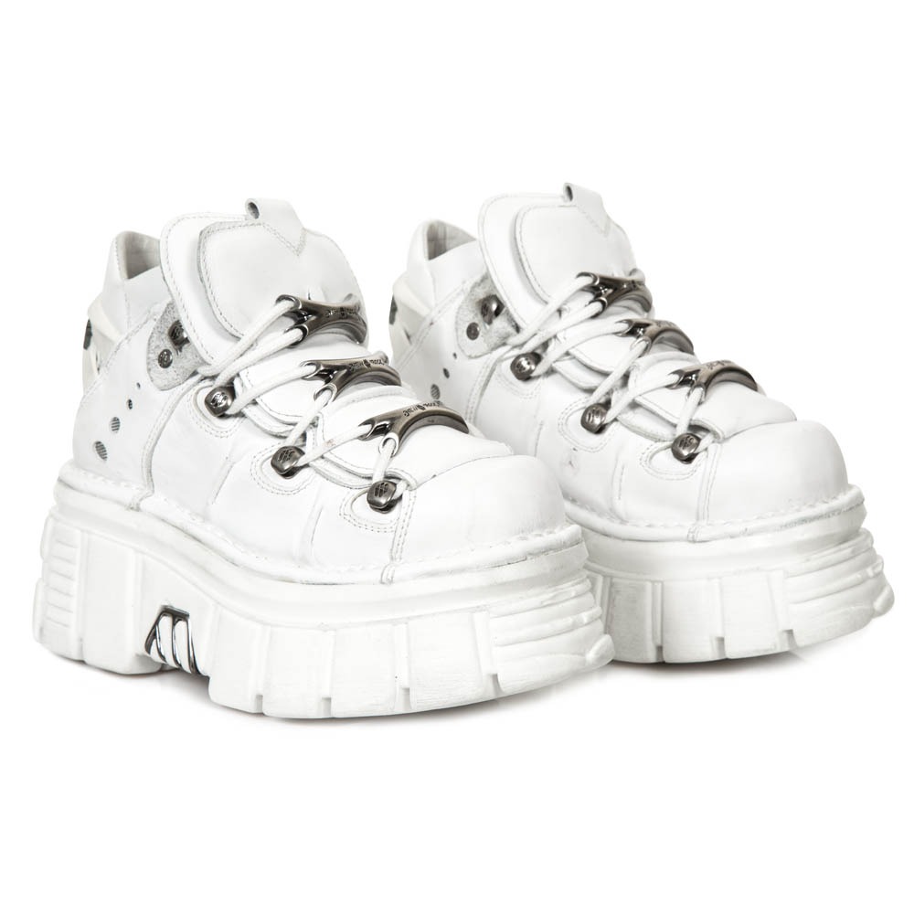 white plateau sneakers