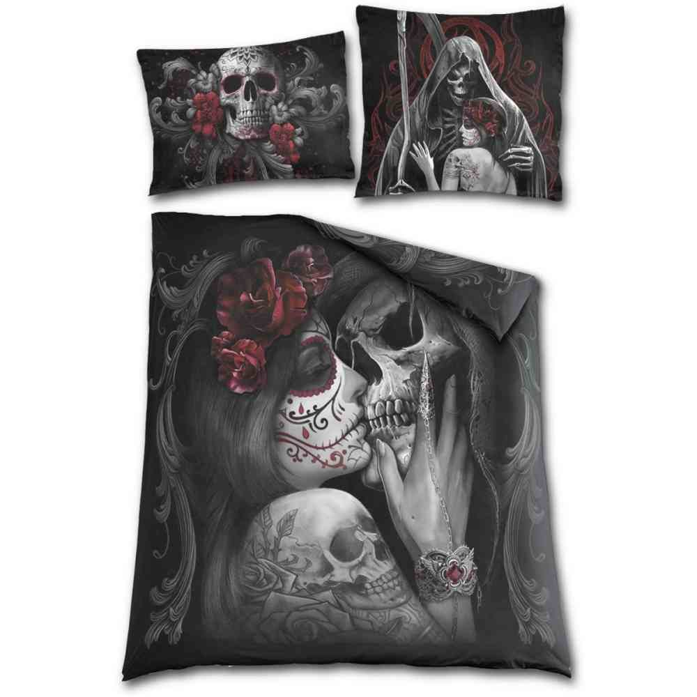 Spiral Direct Skull Roses Double Duvet Bedding And Pillow Case