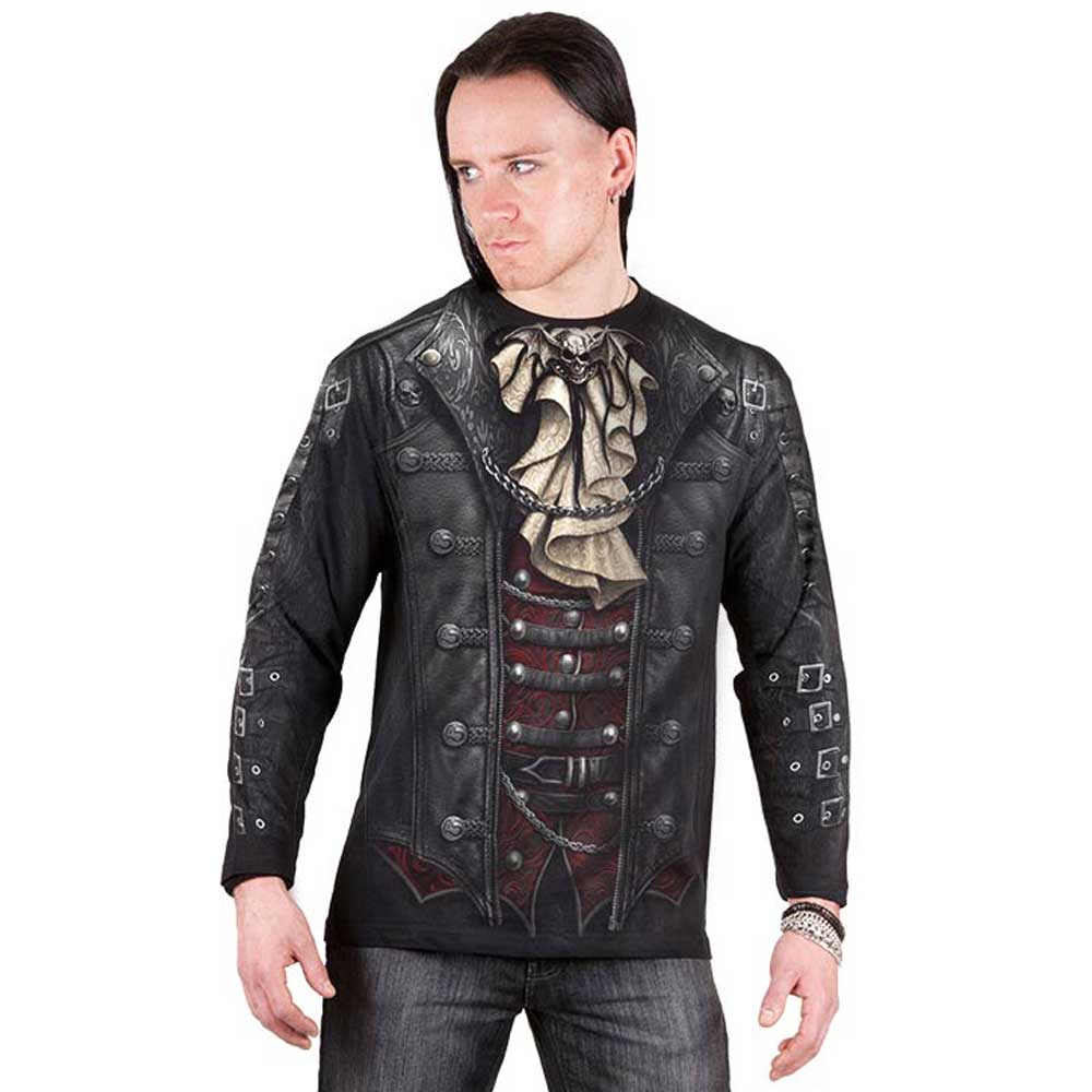 SPIRAL DIRECT Steam Punk Style Waistcoat Printed T-Shirt//Biker//Skull//Goth//Dark