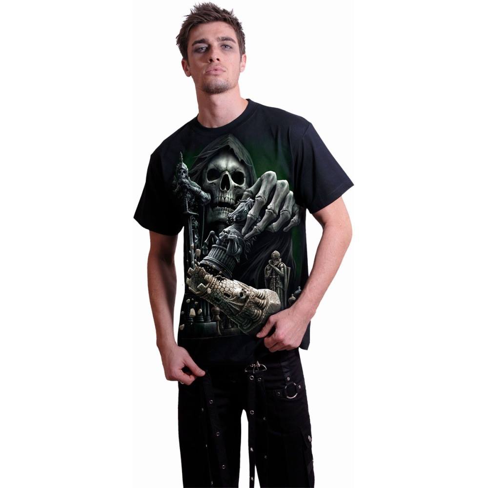 Men/'s Black T-Shirt Spiral Vikings Battle Gothic,Goth