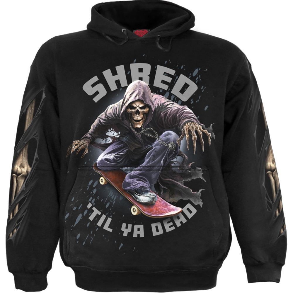 Sweat-shirt à Capuche Spiral 'Razor Back' Homme - 100% Coton, Coupe Standard, Noir