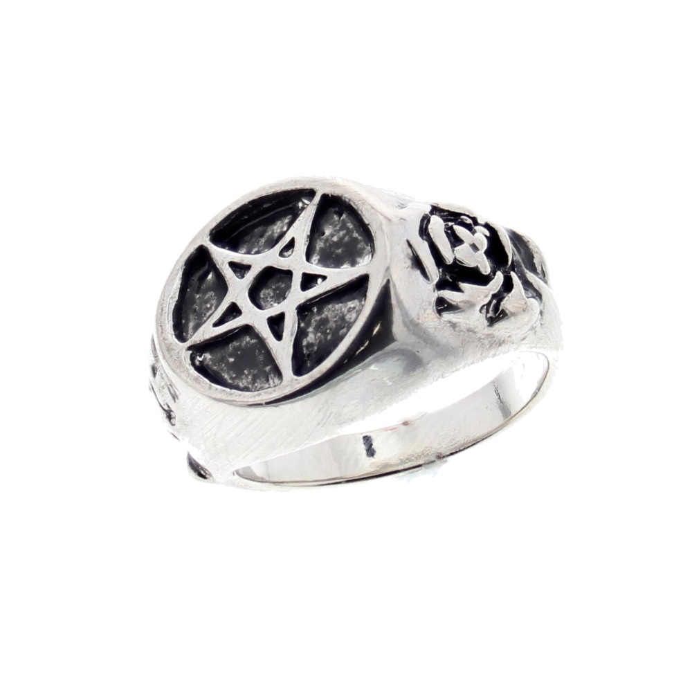 European and American Jewelry Dark Punk Gothic Style of Life Pentagrams Ring 