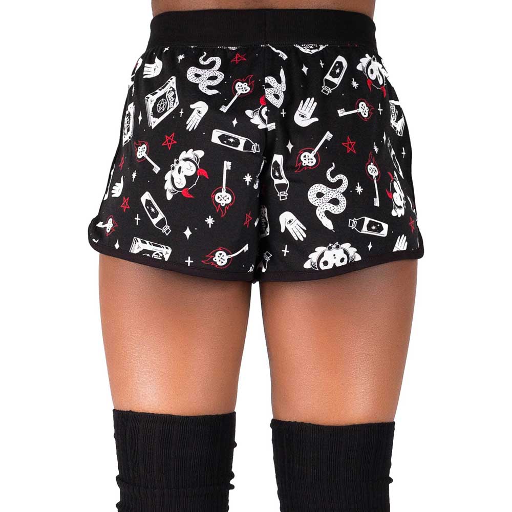 black pajama shorts