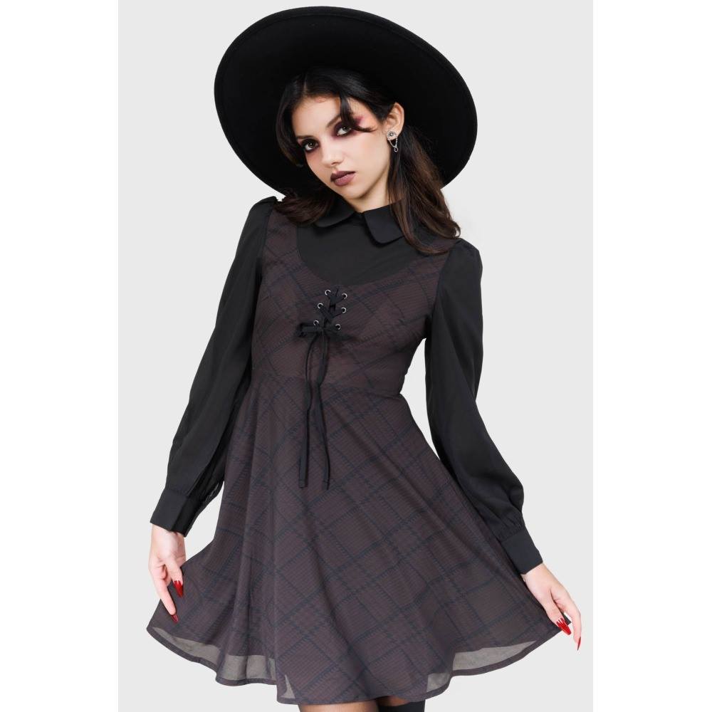 Killstar Killstar - Scriptorium Short dress - Black | Attitude Europe Killstar Killstar - Scriptorium Short dress - Black | Attitude Europe