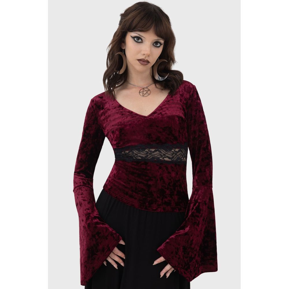 open lace back dress Killstar Australia | Heather Red Babydoll Dress