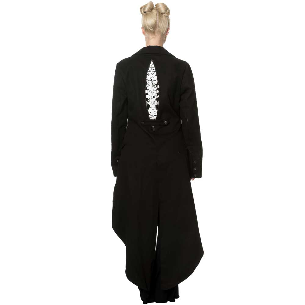 Women/'s Gothic Punk Emo Rockabilly Skeleton Bones Jacket Coat By Banned Apparel