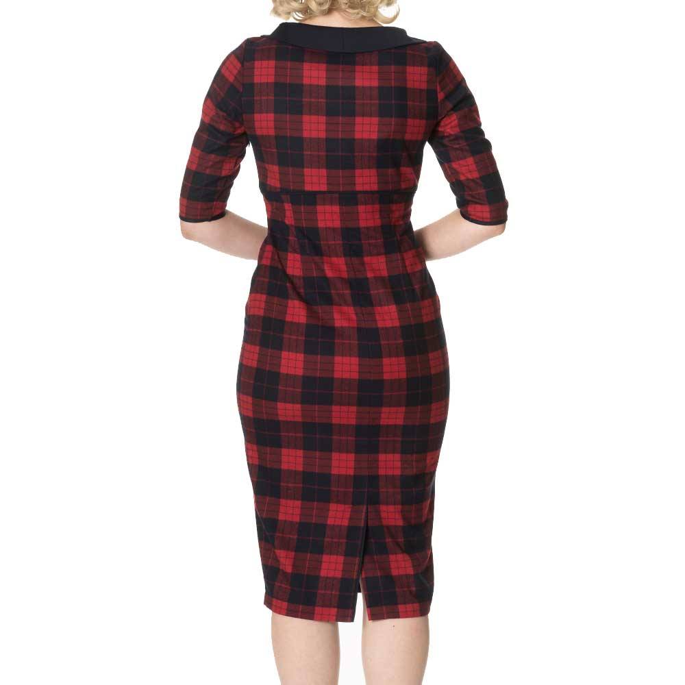 Dancing Days Take Me To Paris Pencil Jurk Met Schotse Ruit Print