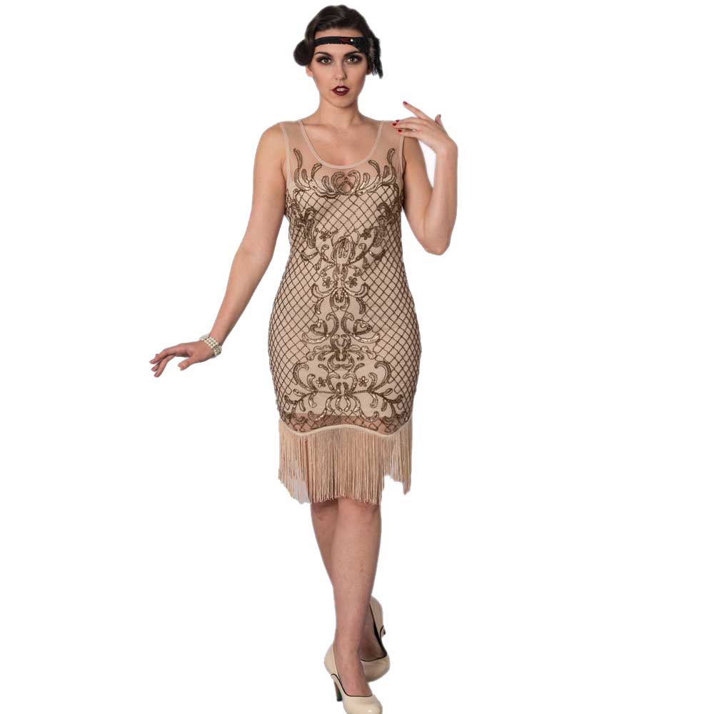 cream gatsby dress