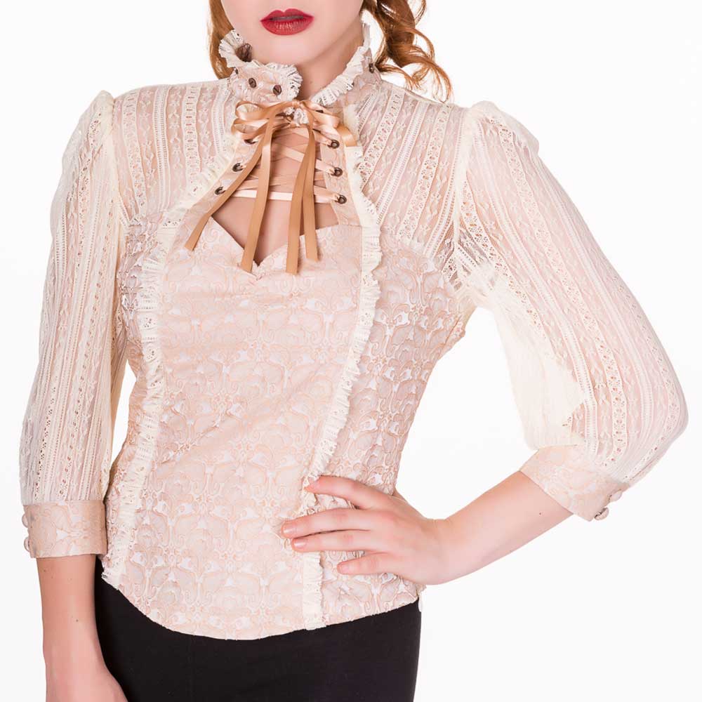 Fonkelnieuw Banned Banned Blouse Rise of Dawn Beige/Cream | Attitude Europe TE-32