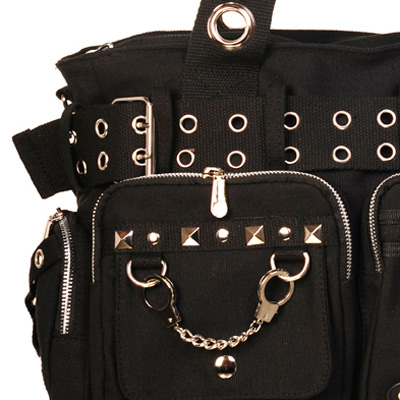 Borsa A Spalla Banned Innocent Handcuff In Tela Di Canovaccio – Stile Unico Con Manette E Borchie, 4 Colori Disponibili - 4